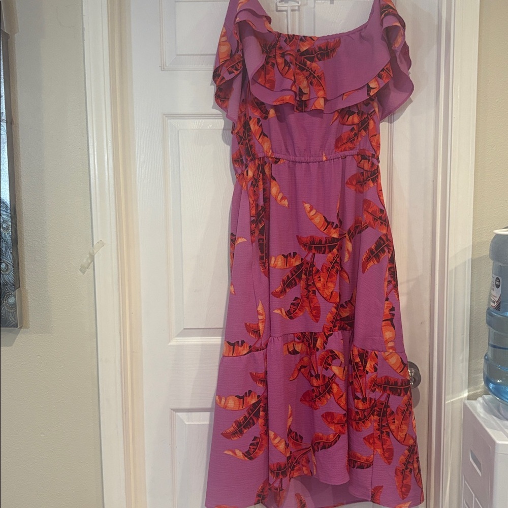 Sofia by Sofia Vergara Purple and Orange Floral Maxi Dress - Picture 4 of 4